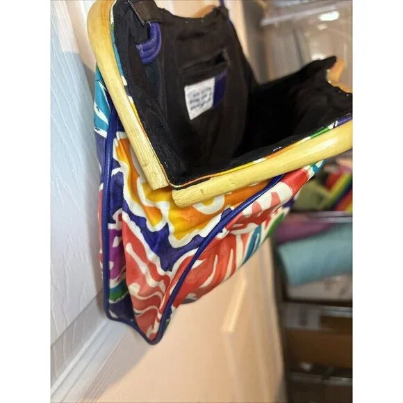 vintage liz claiborne Floral Wood Accent purse - Picture 15 of 16